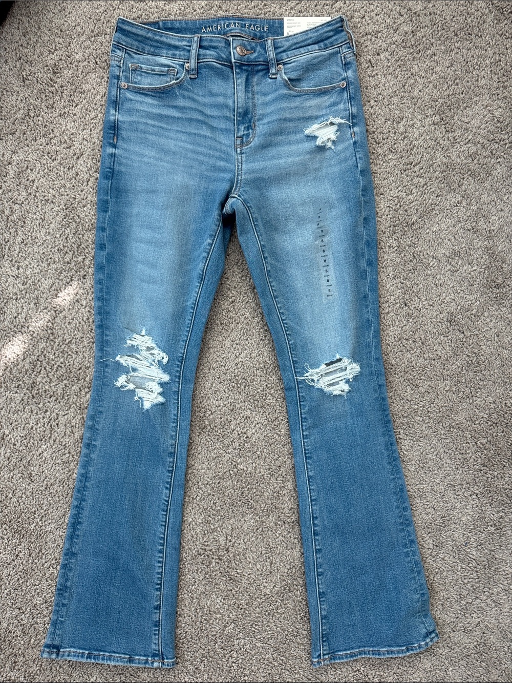 AE high- rise skinny kick stretch distressed jean